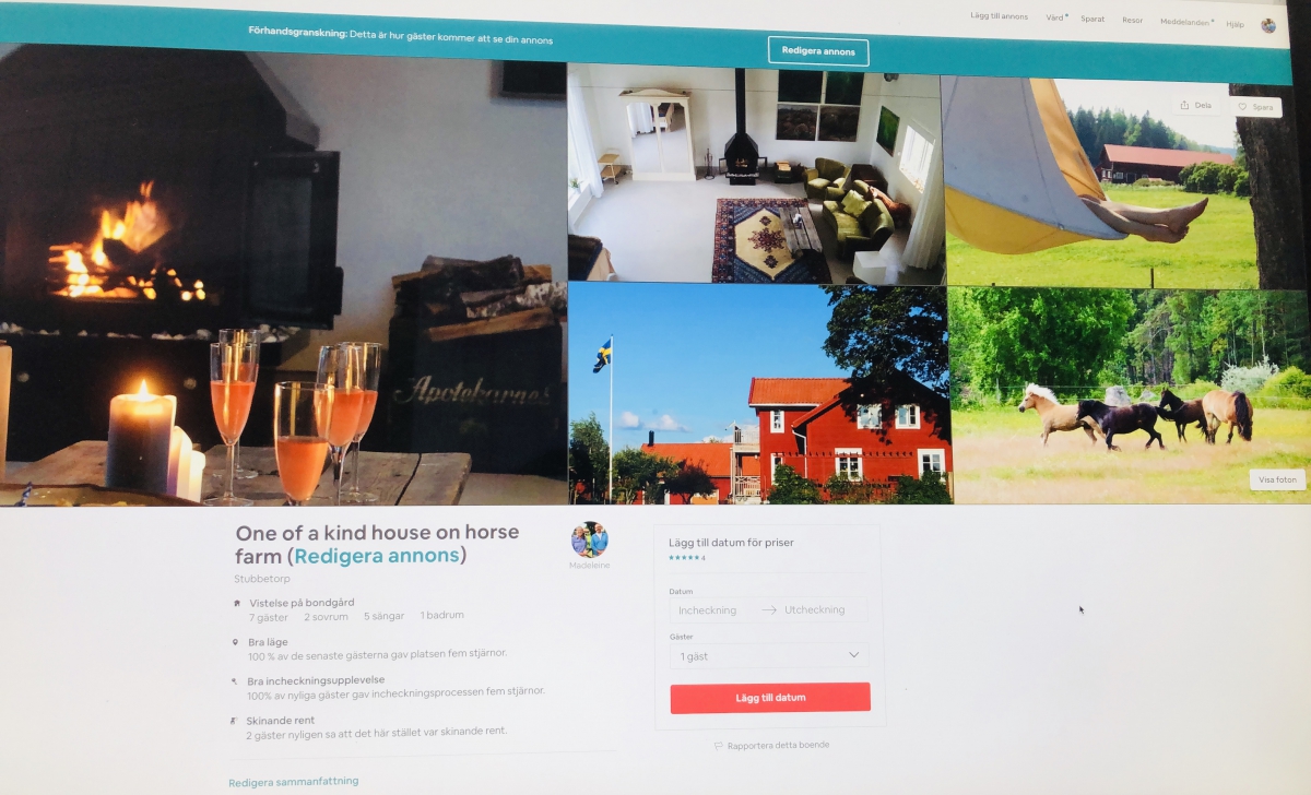 Airbnb+Swebird=Sant